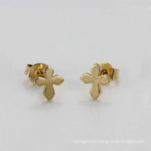 Stainless steel small studs earrings,small gold cross stud earrings